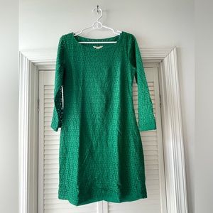 Banana Republic Green Lace Appliqué Dress - Size 8 - Good Condition
